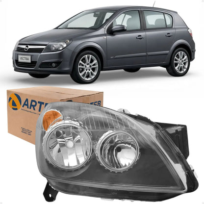 Farol Vectra 2007 A 09 Máscara Negra Regulagem Manual Arteb