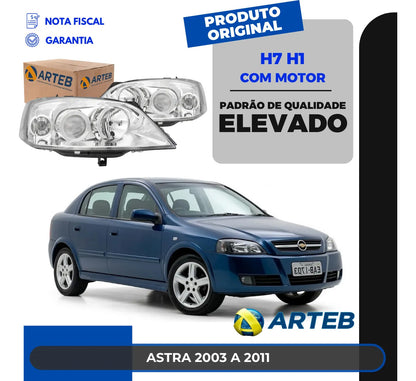 Farol Gm Astra 2003 A 2010 2011 Com Motor De Regulagem Arteb