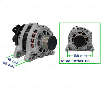 Alternador Compatível Daf Cf85 2015 Em Diante 24v 100a 7pk