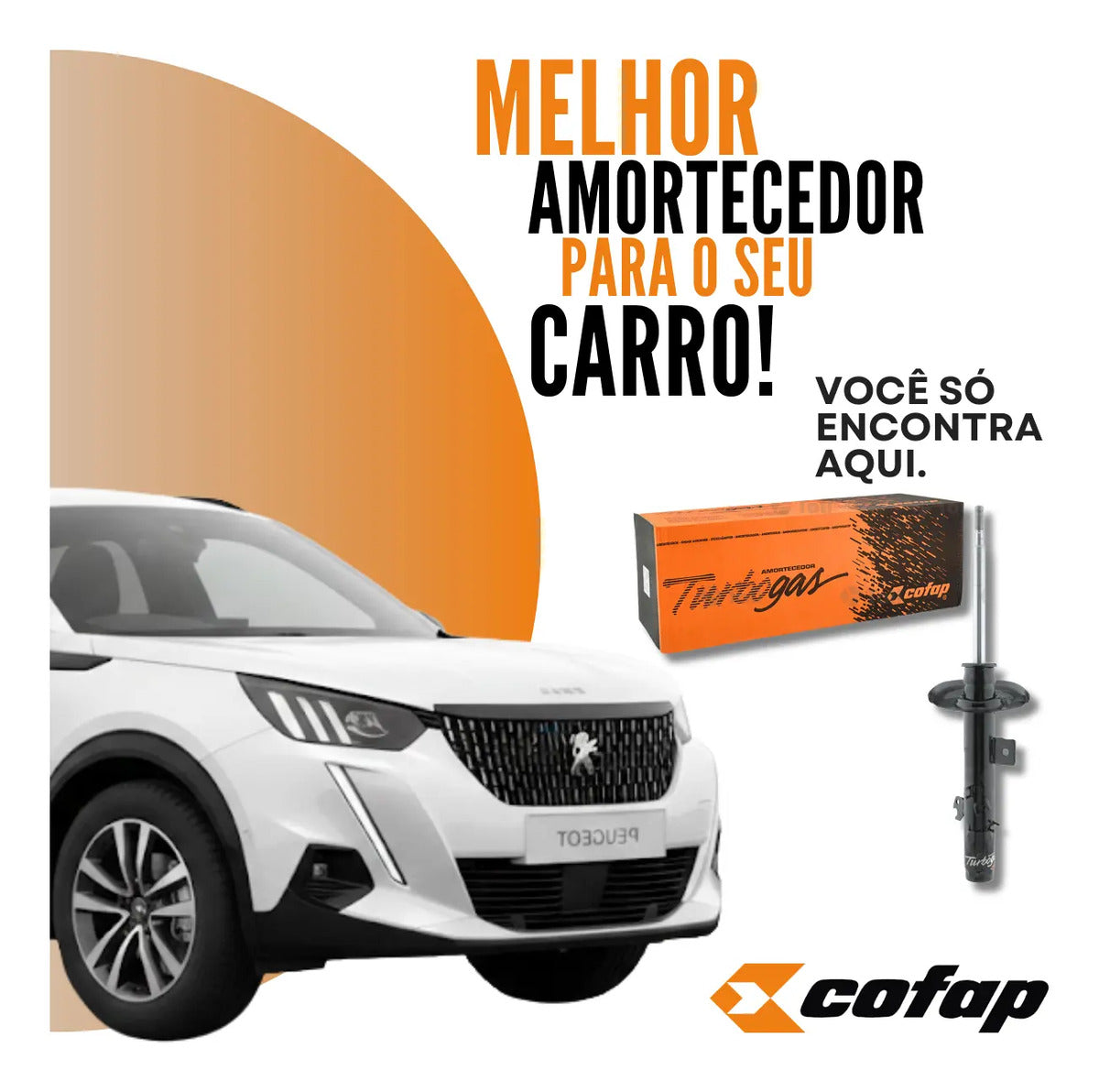 Amortecedor Turbogas Dt. Direito Peugeot 2008 2003/... Cofap