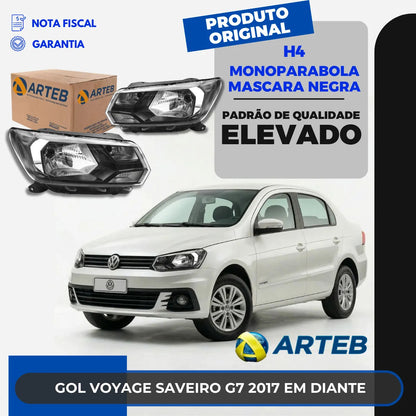 Farol Másc Negra Gol Voyage G7 2018 19 20 2021 Origina Arteb