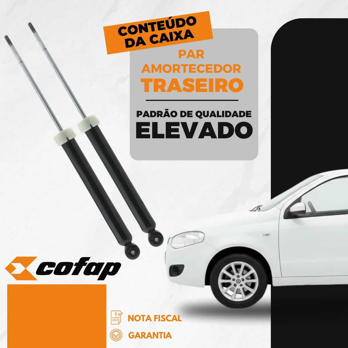 Par Amortecedor Traseiro Cofap Novo Palio 2011 A 2017
