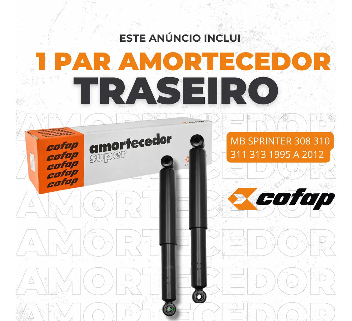 Par Amortecedor Traseiro Sprinter 310 313 1995 Á 2012 Cofap