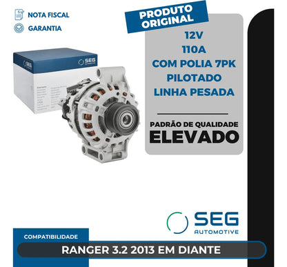Alternador Ranger 3.2 110a 12v 2013 Em Diante Com Polia 7pk