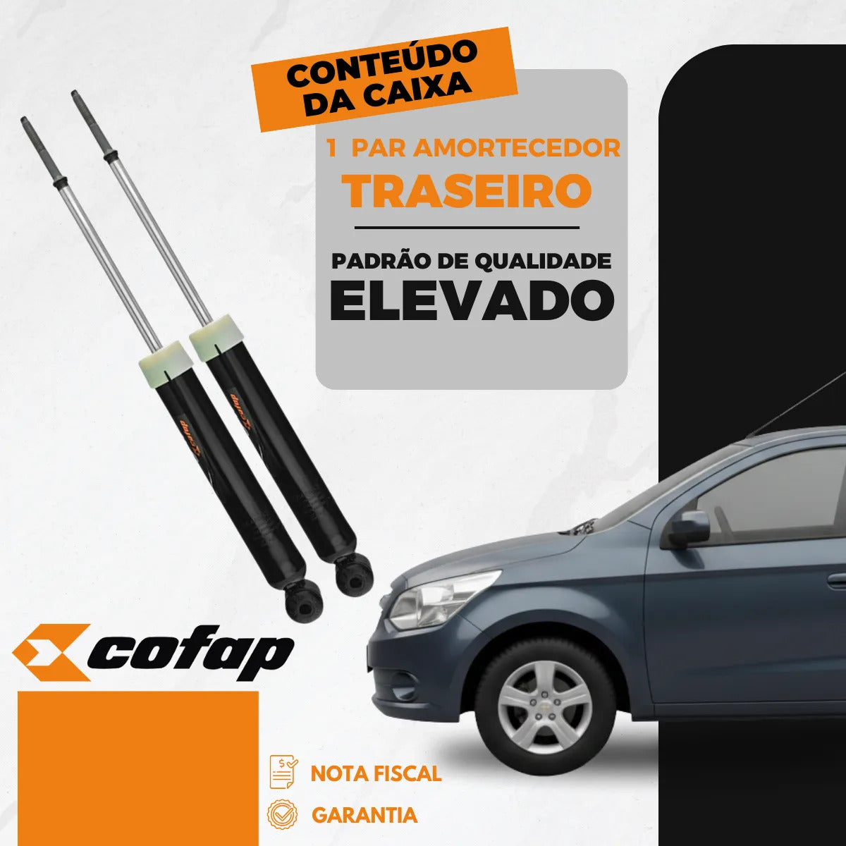 Par Amortecedor Traseiro Original Cofap Agile 2009 A 2014