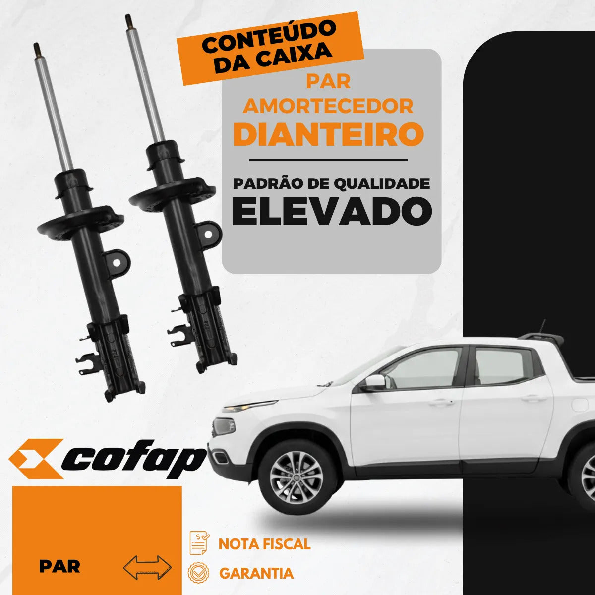 Par Amortecedor Dianteiro Toro 1.8 4x2 Cofap 2016 A 2021