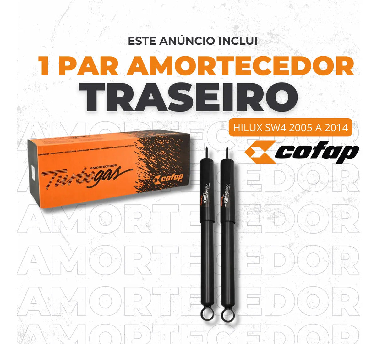 Par Amortecedor Traseiro Turbogás Cofap Hilux Sw4 2013 2014