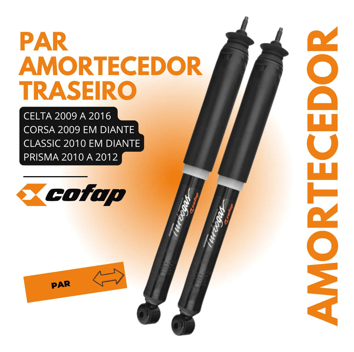 Par Amortecedor Traseiro Corsa Classic Prisma Gb48075 Cofap