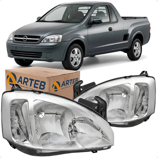 Farol Corsa/ Montana 2008 A 2010 Foco Duplo Pisca Liso Arteb