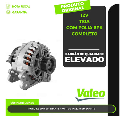Alternador Vw Polo/virtus 1.6 2017/ 12v 110v 6pk Completo