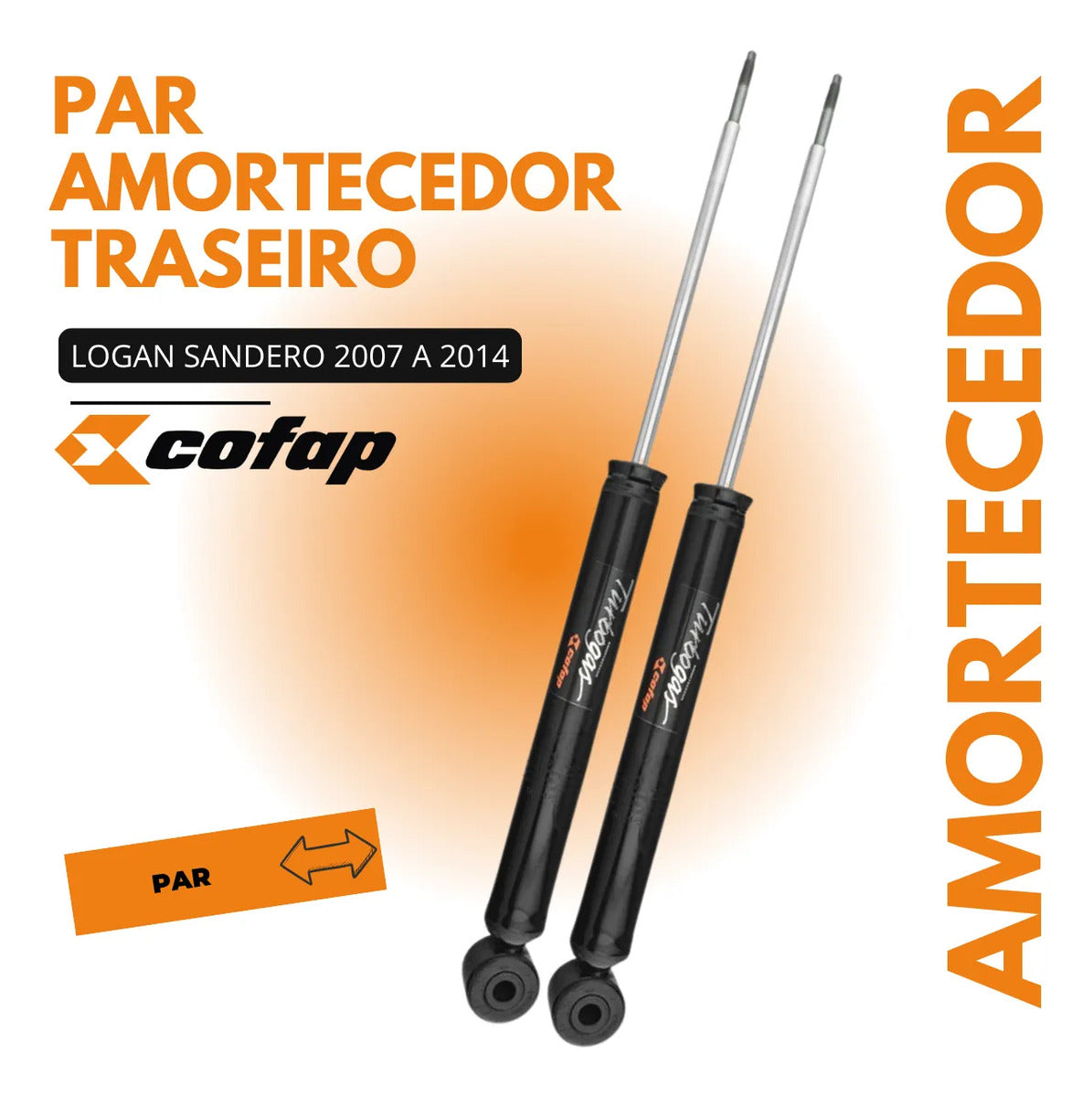 Par Amortecedor Traseiro Original Cofap Sandero 2007 2008