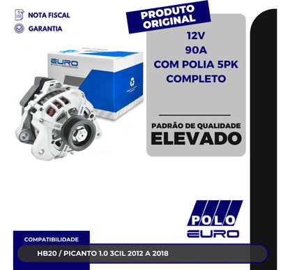 Alternador Hb20 1.0 3cc 2012 A 2018 12v 90amp