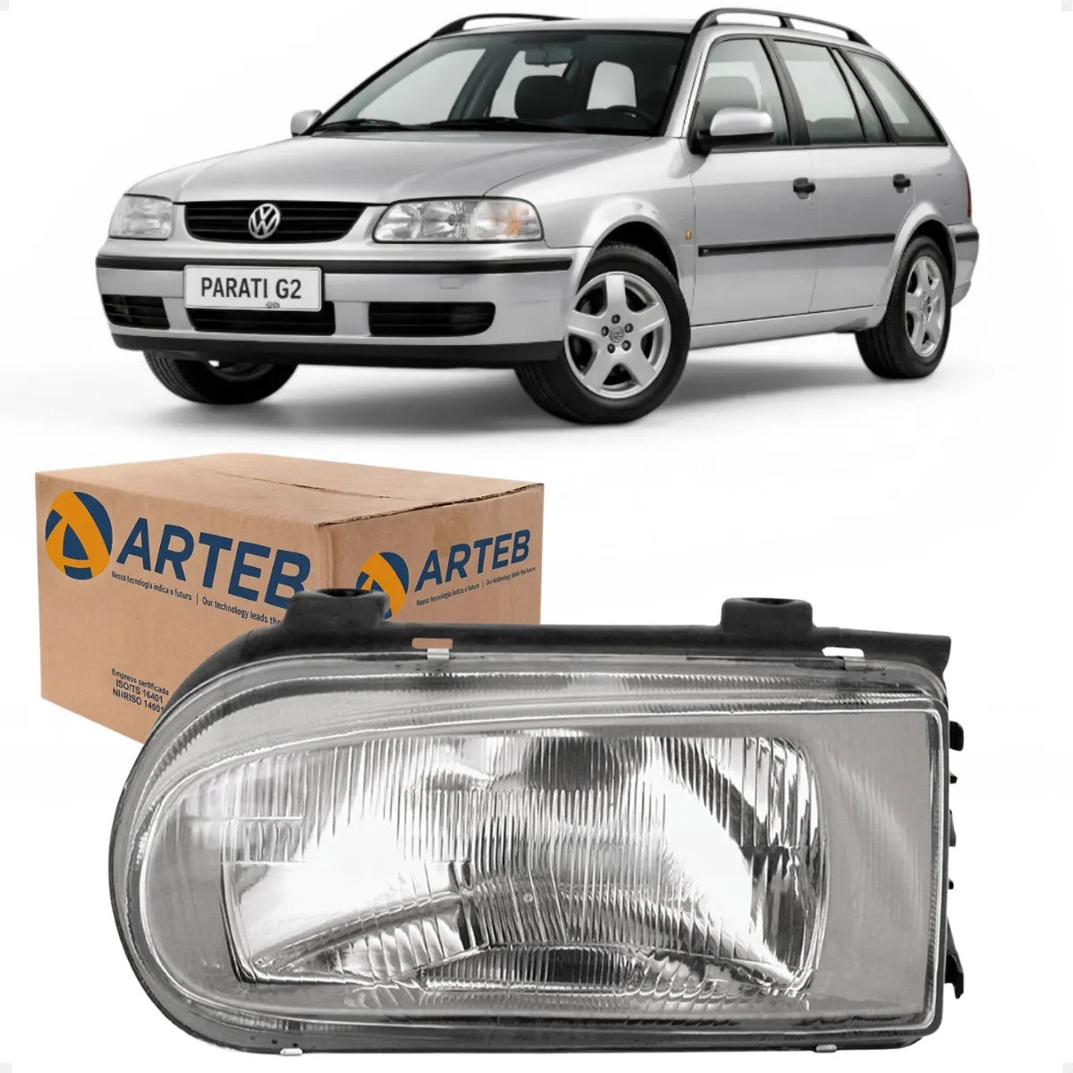 Farol Vw Parati Saveiro Gol G2 1995/2003 Máscara Cinza Arteb