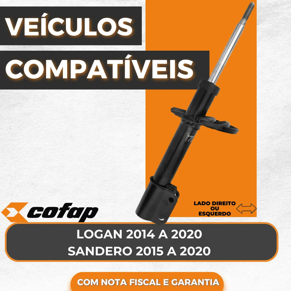 Amortecedor Dianteiro Renault Logan 1.6 2014 À 2020 Cofap