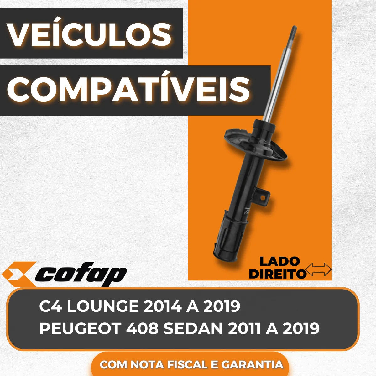 Amortecedor Dianteiro Direito C4 Lounge 2014 A 2019 - Cofap