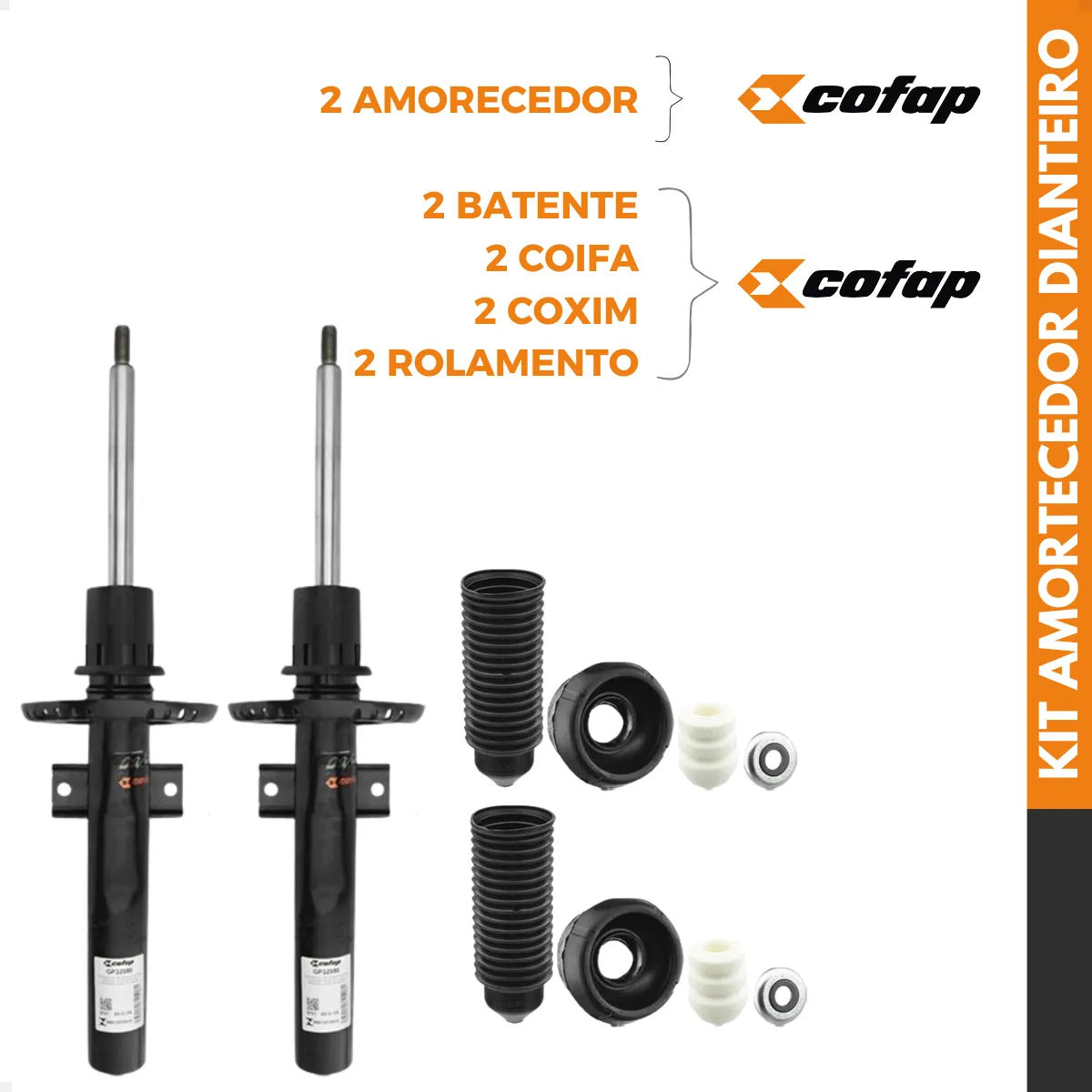 Kit 2 Amortecedor Coxin Dianteiro Gol G5 Rallye Track Cofap