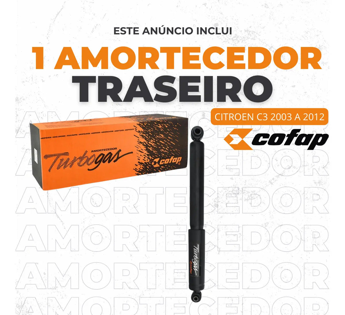 Amortecedor Traseiro Citroen C3 2003 A 2012 Original Cofap