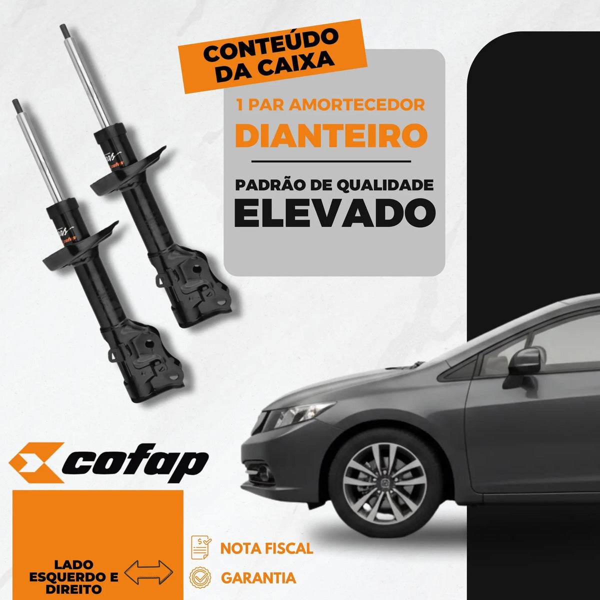 Par Amortecedor Dianteiro 1.8 Civic 2011 A 2016 Cofap