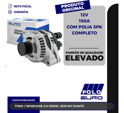 Alternador Toro Renegade 2.0 Diesel 2016 Em Diante 12v 150a