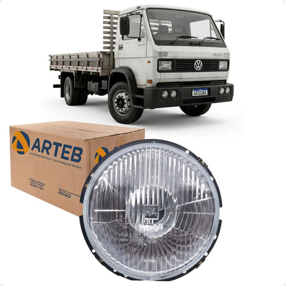 Farol Vw Caminhao 1982 A 1993 Arteb H4 Vidro C/ Meia Luz