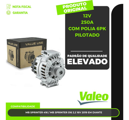 Alternador Sprinter 416 516 2.2 16v 2019 Em Diante 12v 250a