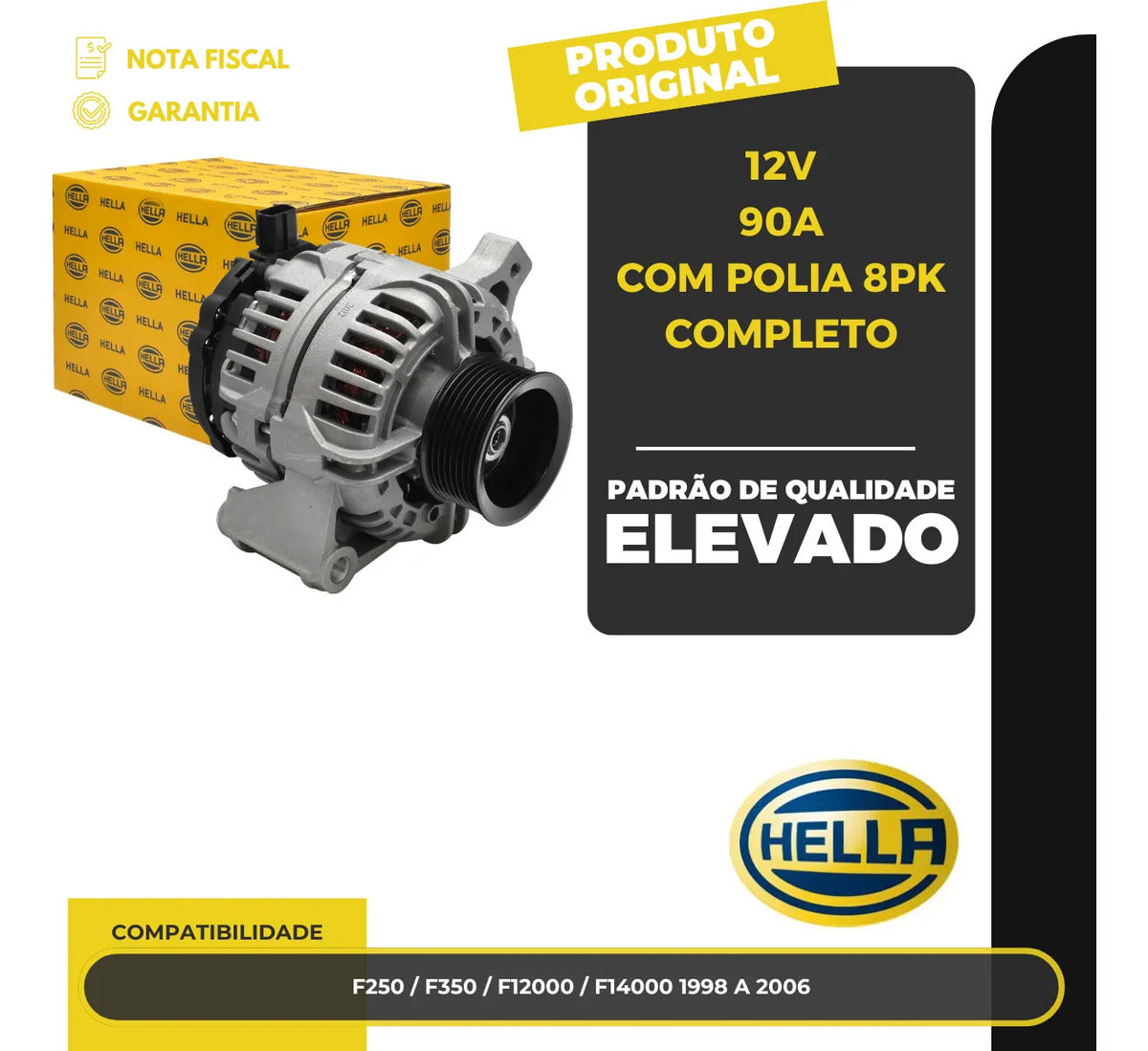 Alternador F250 F350 F12000 F14000 1998 A 2006 12v90a 8pk
