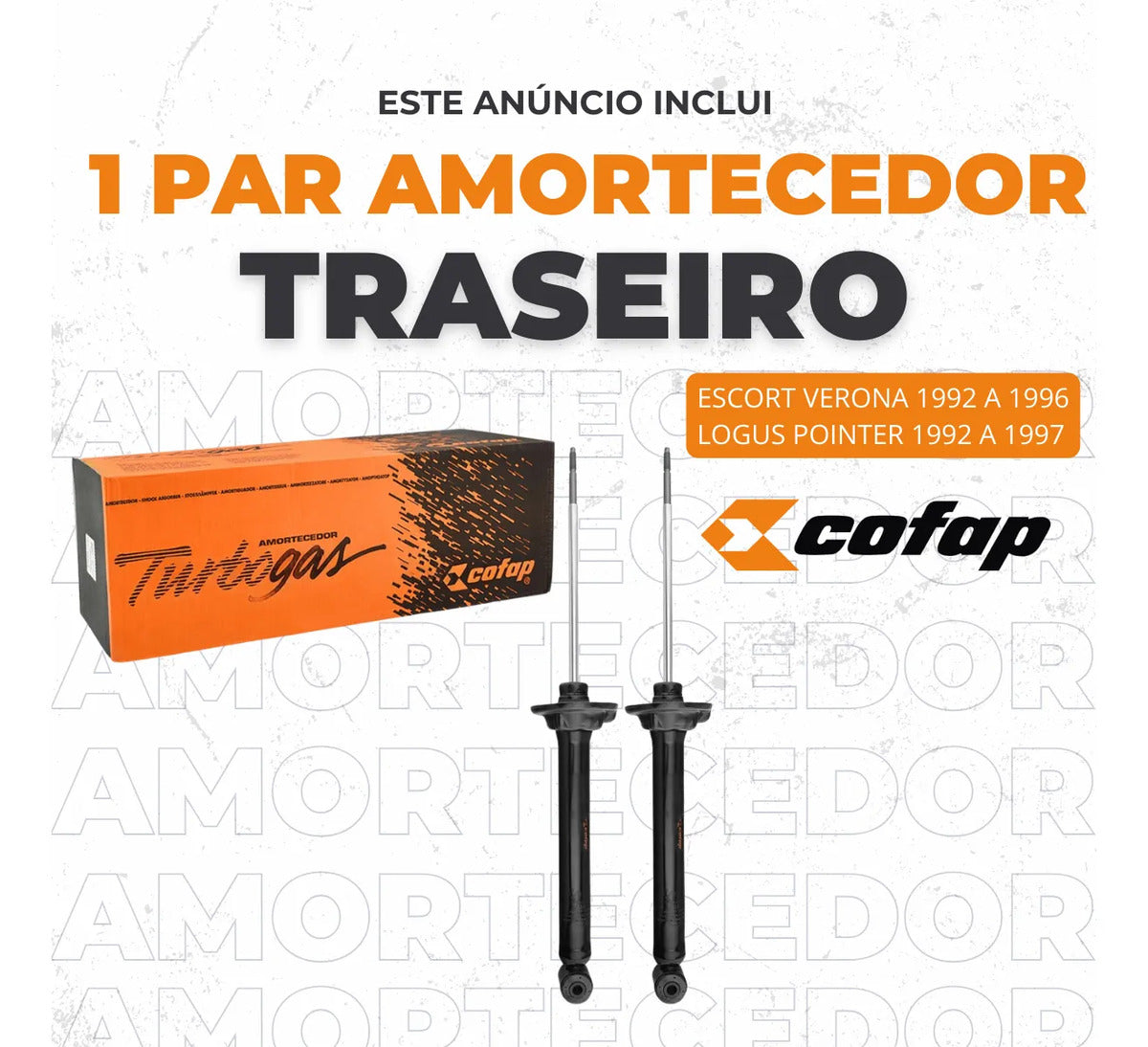 Par Amortecedor Traseiro Verona 93/96 Logus Pointer Cofap