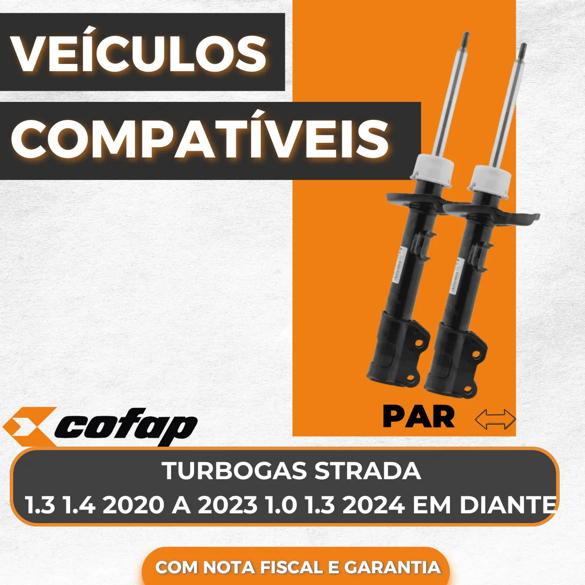 Par Amortecedor Strada 2016 A 2024 Cofap Gp33398 - Gp33399
