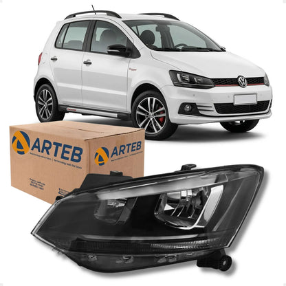 Farol Fox 2015 A 2018 Foco Duplo Máscara Negra H7 H1 Arteb