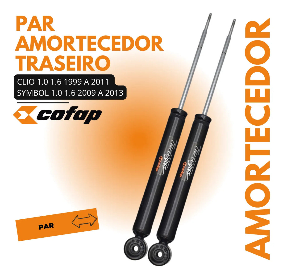 Par Amortecedor Traseiro Renault Clio 1.0 1.6 Original Cofap