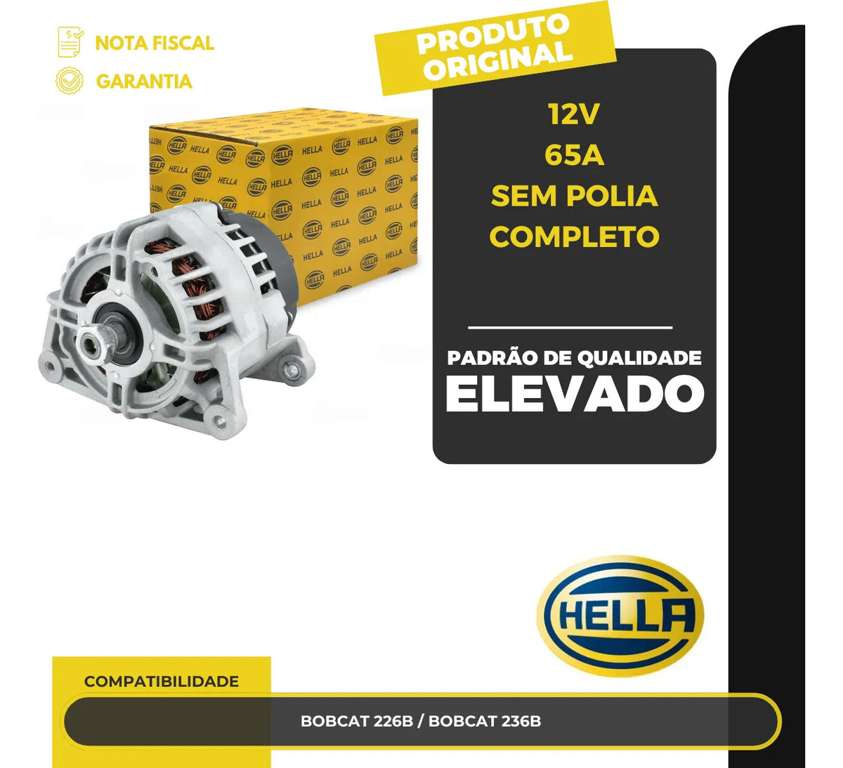 Alternador Bobcat 226b 236b 12v 65a Sem Poliacompleto