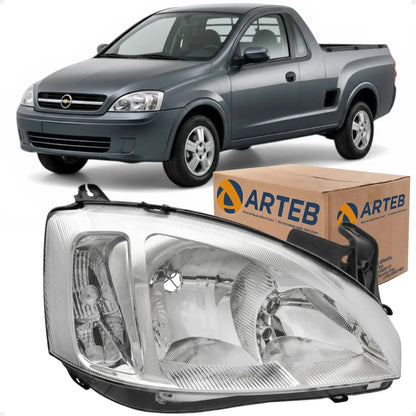 Farol Corsa/ Montana 2008 A 2010 Foco Duplo Pisca Liso Arteb