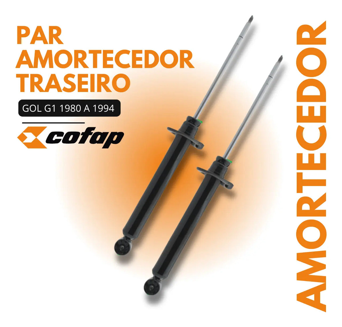 Par Amortecedor Traseiro Cofap Vw Gol Quadrado 1980 Á 1994