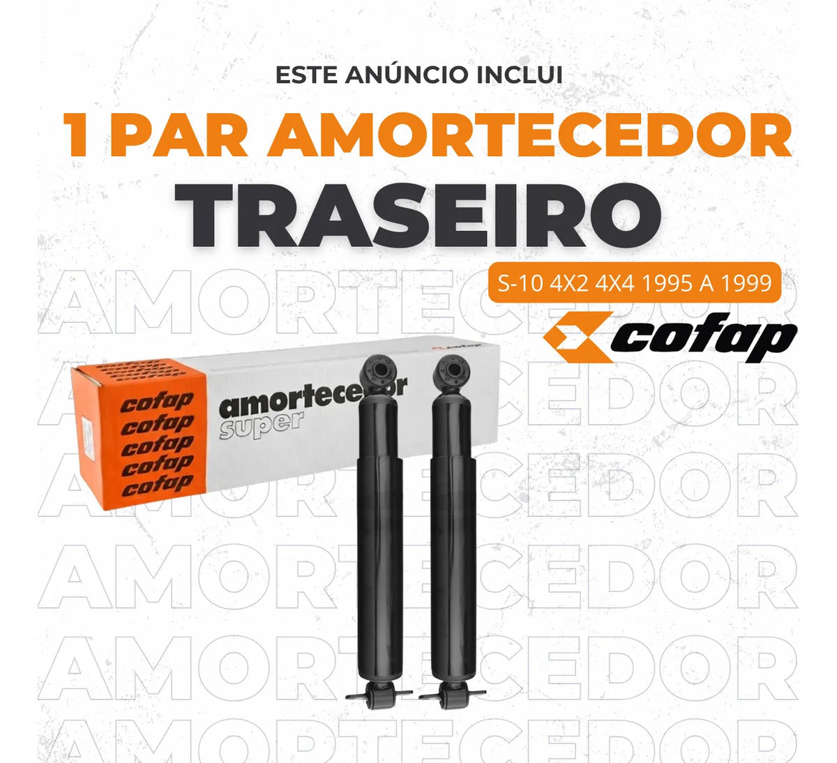 Par Amortecedor Traseiro Original Cofap S10 2.4 2008 A 2012
