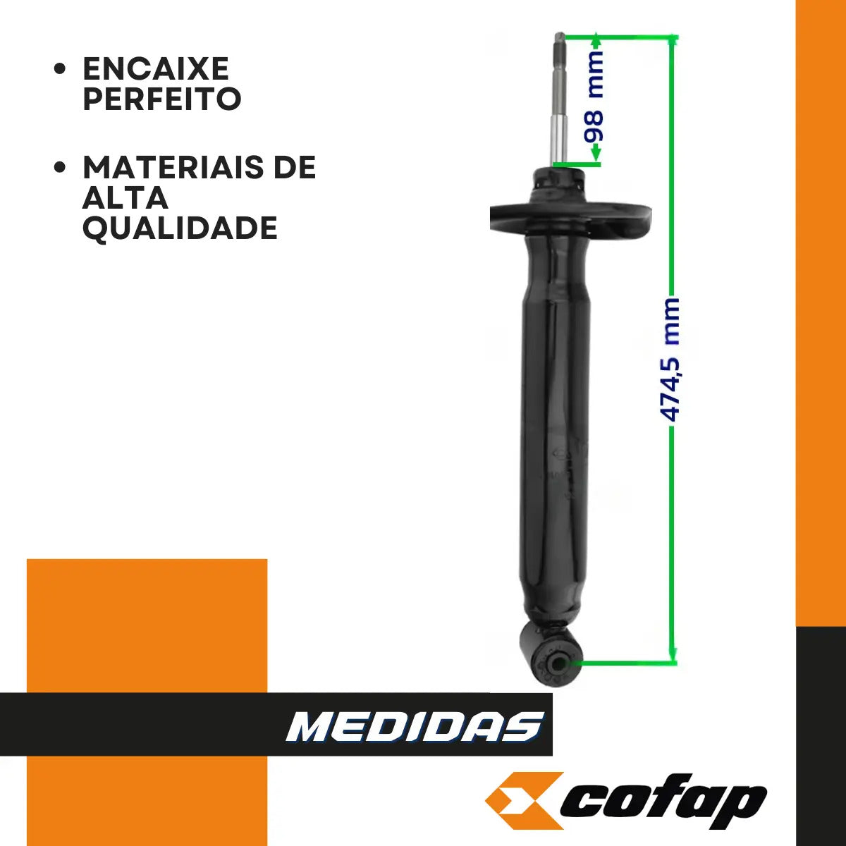 Par Amortecedor Traseiro Saveiro G2 G3 G4 1998 A 2008 Cofap