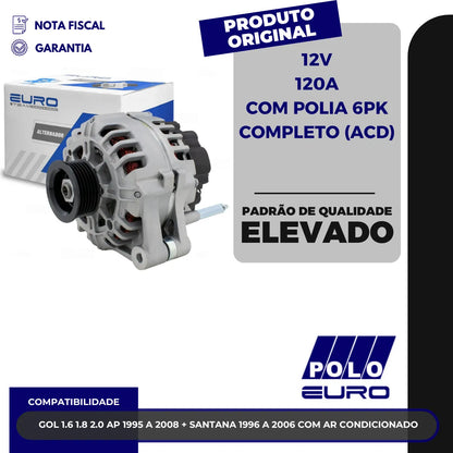 Alternador Gol Santana Ap 1.6 1.8 2.0 Com Ar 1995-2008 12v
