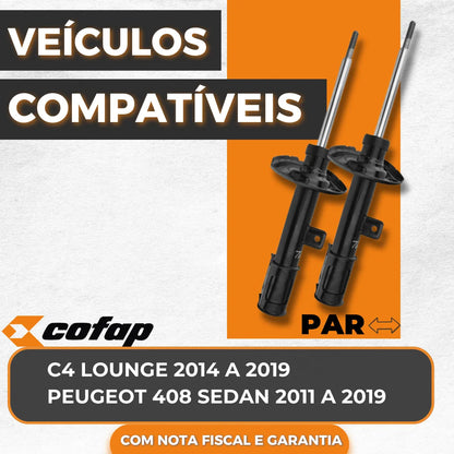 Par Amortecedor Dianteiro 408 Sedan 2011 A 2019 Cofap