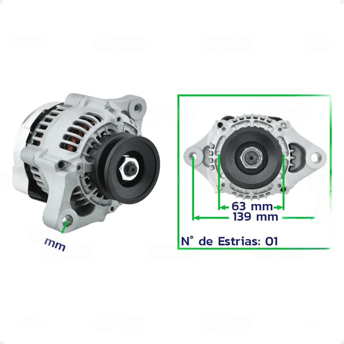 Alternador Case Kubota Empilhadeira Minicarregadeira 12v 40a