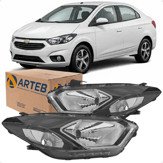 Farol H4 Mascara Negra Prisma Ltz Onix 2017 A 2019 Arteb