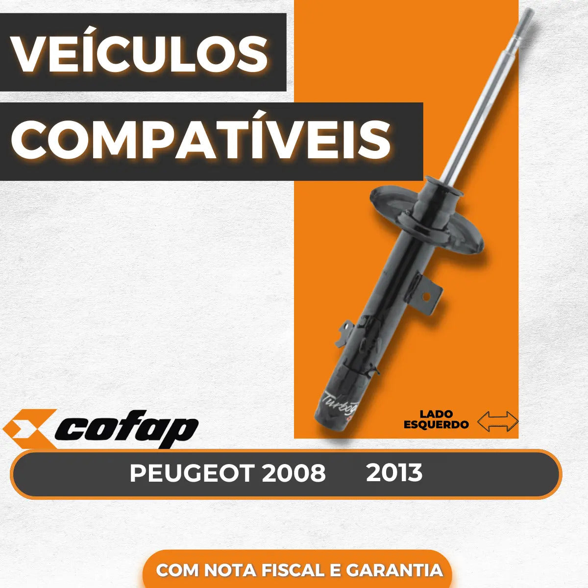 Amortecedor Turbogas Dt. Esquerdo Peugeot 2008 2003/.. Cofap