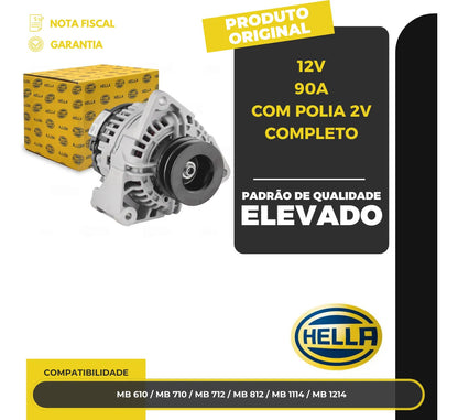 Alternador Mb 610 710 712 812 1114 1214 12v 90a Com Polia 2v