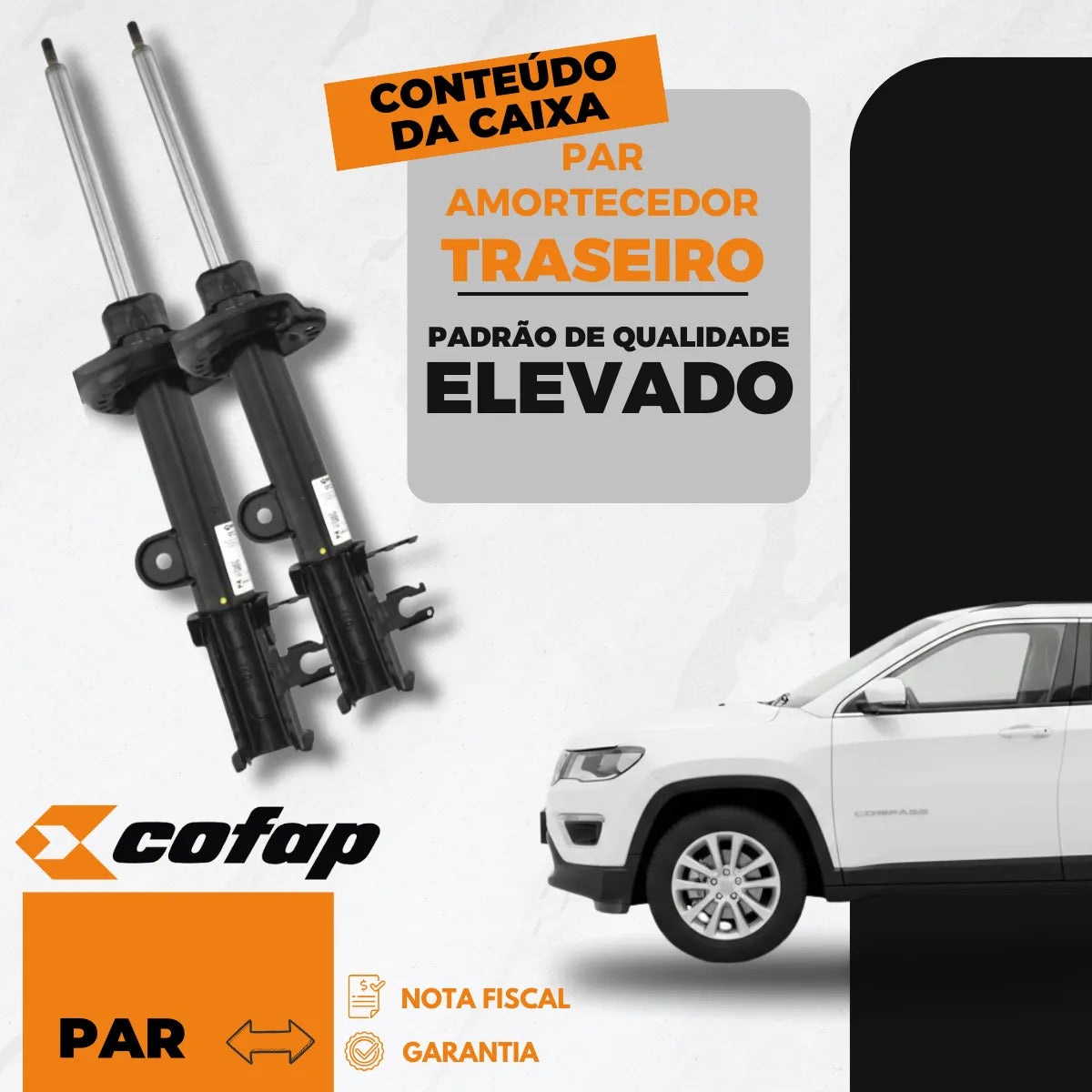 Par Amortecedor Traseiro  Compass 2.0 Diesel 17... Cofap