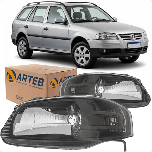 Farol Vw Gol Parati G4 2005 Diante Máscara Cinza Arteb