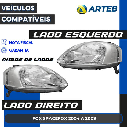Farol Vw Fox Spacefox Crossfox 2004 A 2009 Arteb