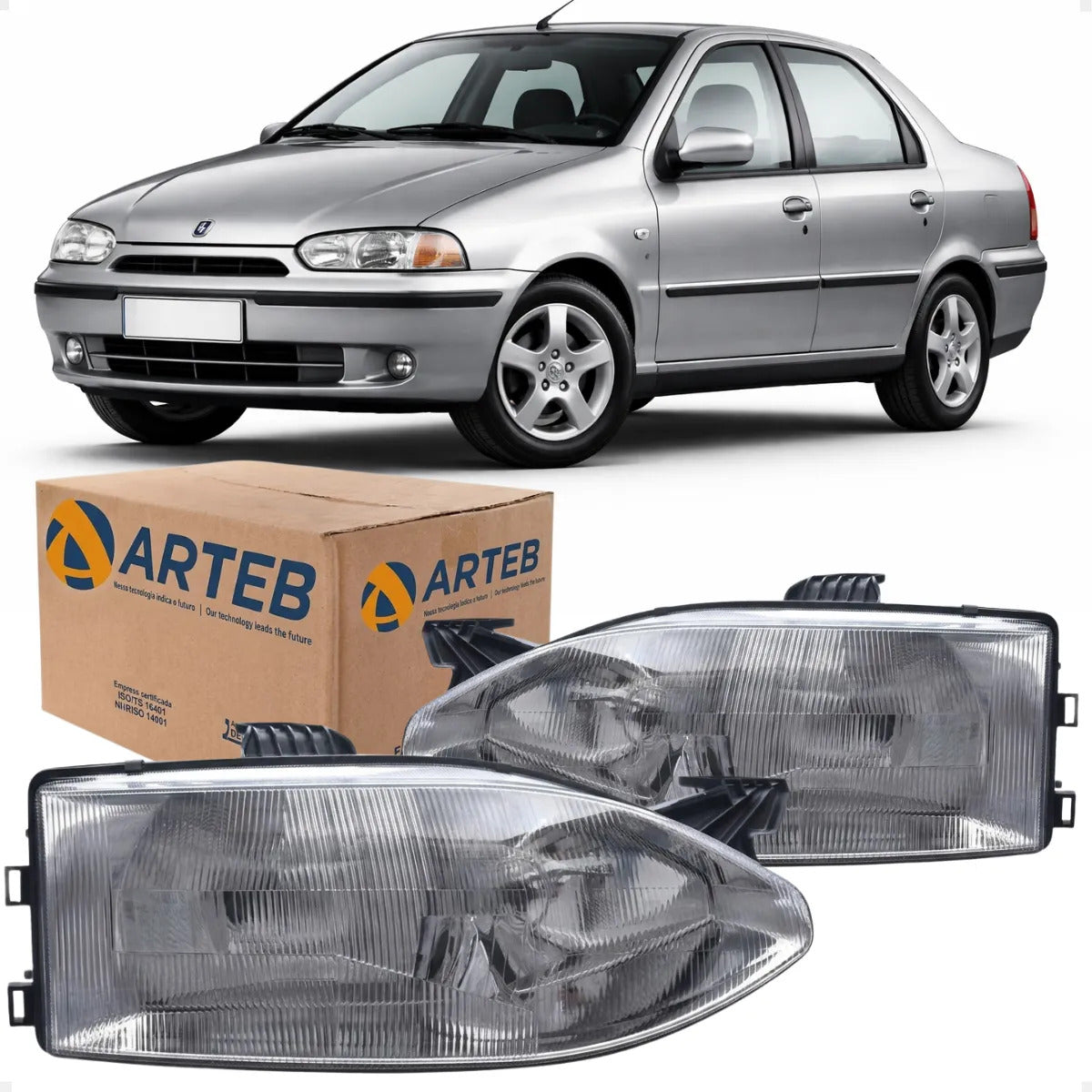 Farol Fiat Siena G1 1996 A 2001 Foco Duplo Arteb