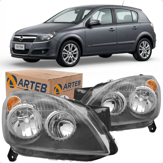 Farol Vectra 2007 A 09 Máscara Negra Regulagem Manual Arteb
