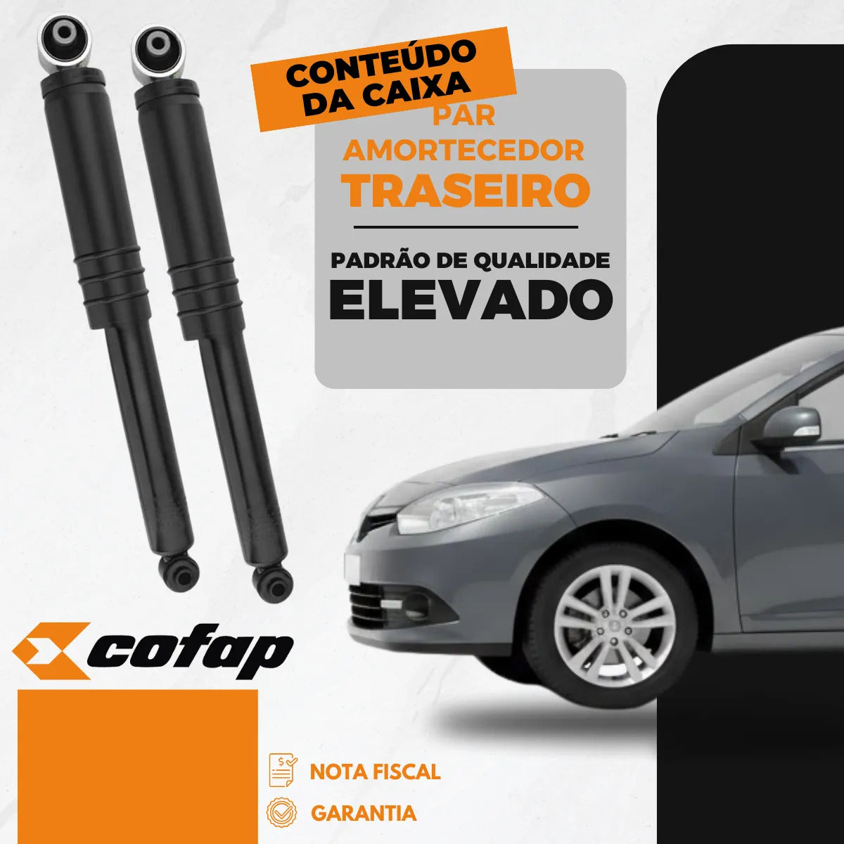 Par Amortecedor Traseiro Renault Fluence 2011 A 2016 Cofap