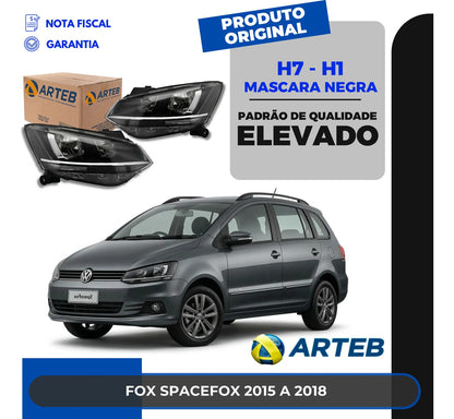 Farol Fox Spacefox Mascara Negra 15 A 18 H7 H1 Orig. Arteb