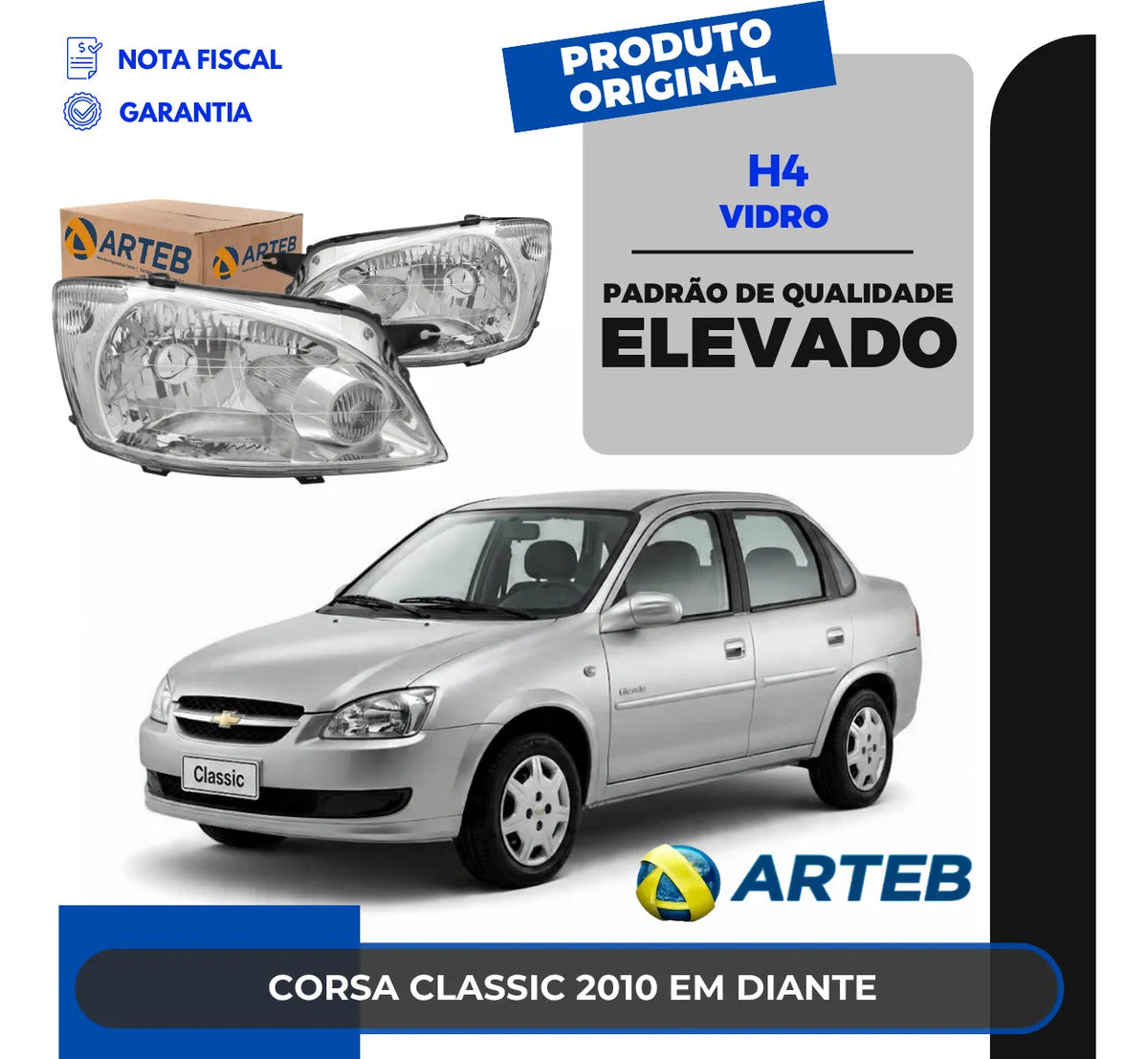 Farol Corsa Classic 2010 2011 12 13 14 15 16 Em Diante Arteb