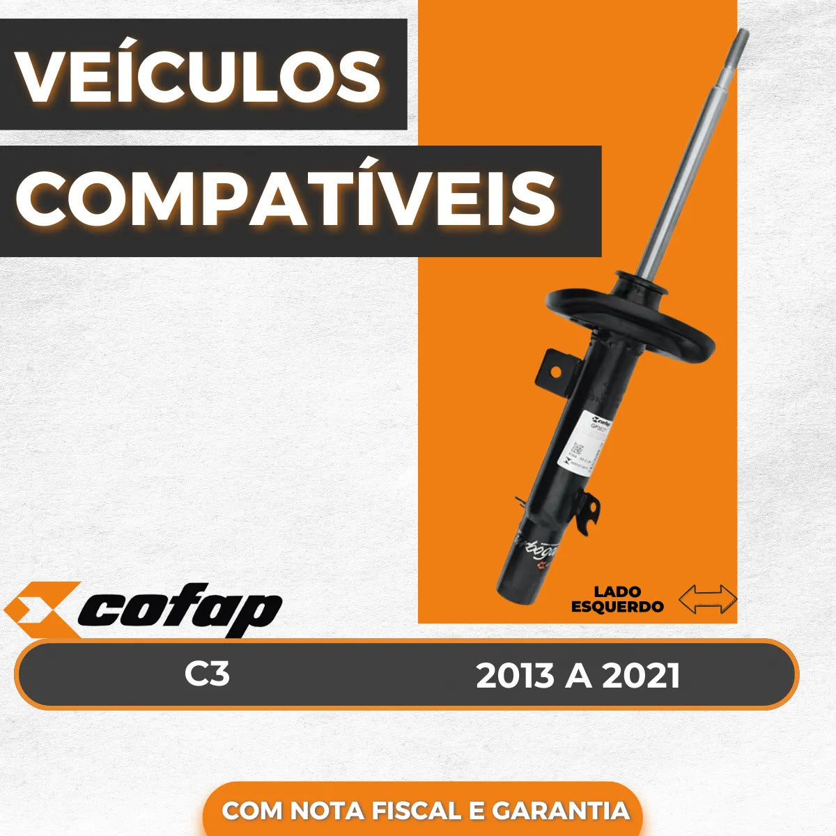Amortecedor Dianteiro Esquerdo C3 2013 A 2021 Manual Cofap